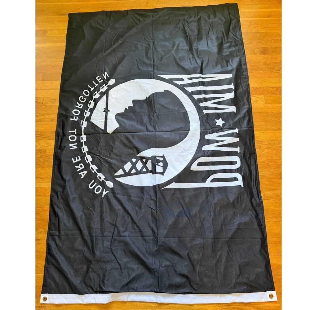 POW MIA Flag Unisex Large Black You Are Not Forgotten Banner FLAG